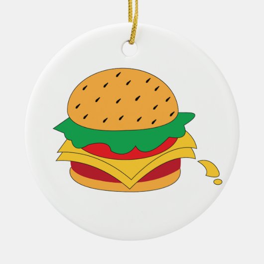 Burger voedsel geen dieet keramisch ornament (Voorkant)