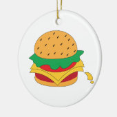 Burger voedsel geen dieet keramisch ornament (Links)