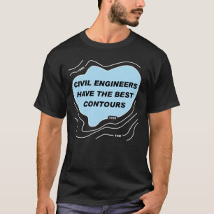 Burgerlijk ingenieur Blauwe Contouren T-shirt