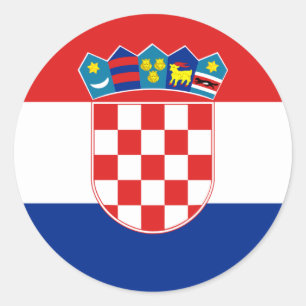 Burgerlijke aftekening van Kroatië, vlag Kroatië Ronde Sticker