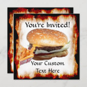 Burger'n Fries Invitation Kaart (Voorkant / Achterkant)