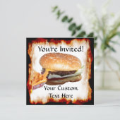 Burger'n Fries Invitation Kaart (Staand voorkant)