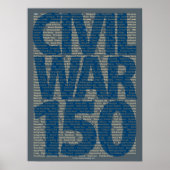 Burgeroorlog 150ste Jubileum Poster strijd (Voorkant)