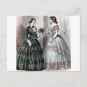 Burgeroorlog Antebellum Mode Dames Ball Gown Briefkaart