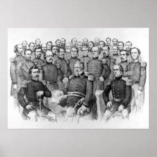 Burgeroorlog generaals van de Unie poster / print