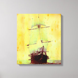 burgeroorlog Hartford Sailing Ship Canvas Afdruk