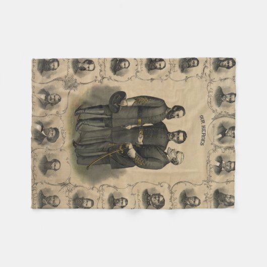 Burgeroorlog Helden 🎖️⚔️ VS Fleece Deken (Voorkant (Horizontaal))