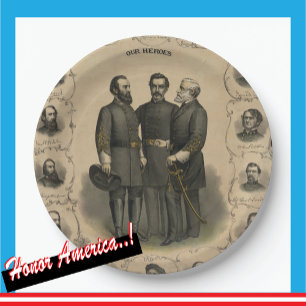 Burgeroorlog 🎖️⚔️ Helden Zuidelijke Generaals Papieren Bordje