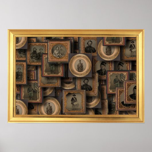 Burgeroorlog Portret Collage Poster (Voorkant)