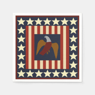 Burgeroorlog Unie Eagle & Stars Quilt Square Napki Servetten