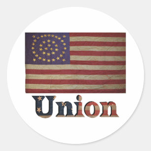 Burgeroorlog Unie 🇺🇸 ✨ Geweldige Oude Militaire  Ronde Sticker