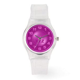 Burgerroze aangepaste Initialen horloges