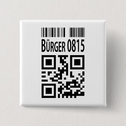 burgers 0815 vierkante button 5,1 cm (Voorkant)