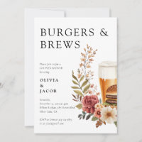 Burgers and Brews Couples Douche Uitnodiging