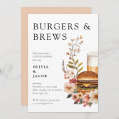 Burgers and Brews Couples Douche Uitnodiging (Voorkant / Achterkant)