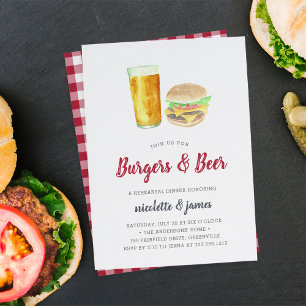 Burgers & Beer Rehearsal Dinner Invitation Kaart