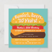 Burgers, Bières Invitation Anniversaire (Devant)
