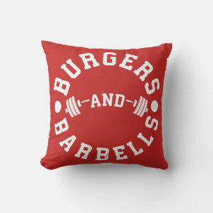 Burgers en Barbells - Funny Workout Motivatie Kussen