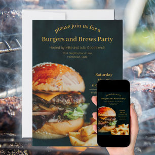 Burgers en Brews Party Kaart