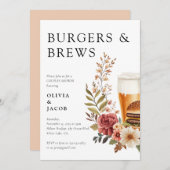 Burgers et brasse Couples Douche Invitation (Devant / Derrière)