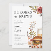 Burgers et brasse Couples Douche Invitation (Devant)