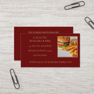 Burgers et carte de visite de barbecue