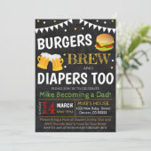 Burgers et invitation au Baby shower de la bière (Debout devant)