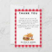 Burgers & Fries Picknick Trouwdouche Bedankkaart (Voorkant)