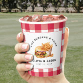 Burgers & Fries Picknick Trouwdouche Papieren Bekers
