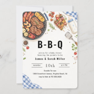 Burgers Grill Picknick Baby Q Baby Shower Kaart
