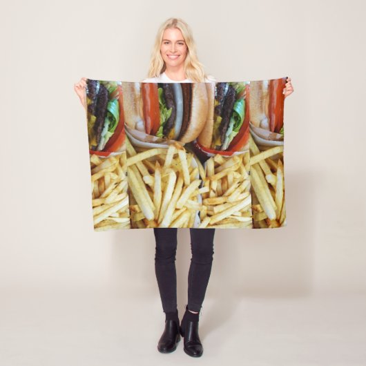 Burgers in Fries Fleece Deken (In situ)
