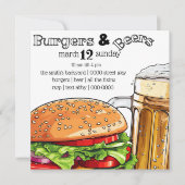 Burgers jardins et bière été | Invitation de print (Devant)