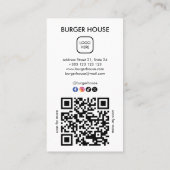 Burgers Restaurant QR Code Carte de fidélité minim (Dos)