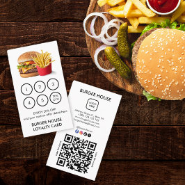 Burgers Restaurant QR Code Minimal Loyalty Kaart