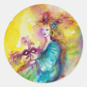 BURGERS VAN DE CARNIVAL / Venetiaanse Masquerade D Ronde Sticker