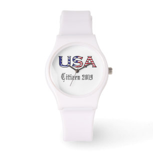 Burgerschapsjaar USA Stars and Stripes Horloge