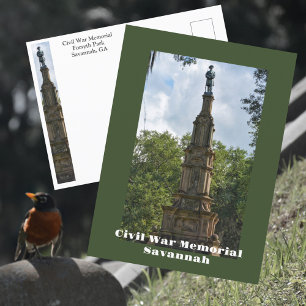 Burgerseroorlogmonument Forsyth Park Savannah GA f Briefkaart