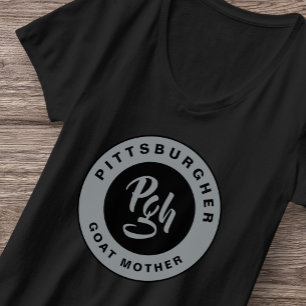 Burgh Black Gold Fitness Actief Draag Retro Yinzer T-shirt
