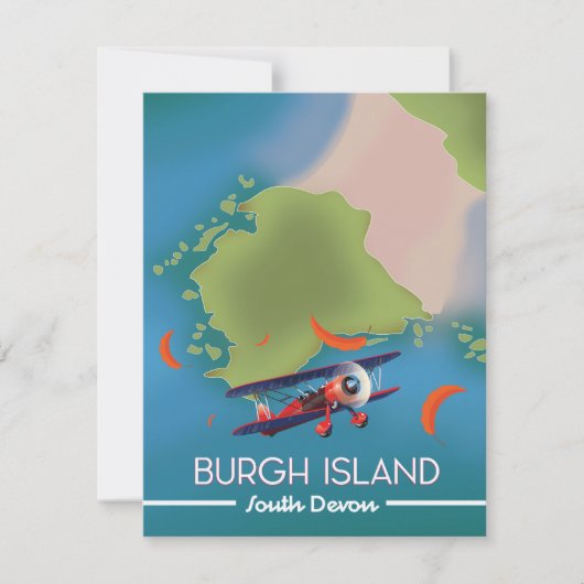 Burgh Island Devon reis kaart (Voorkant)