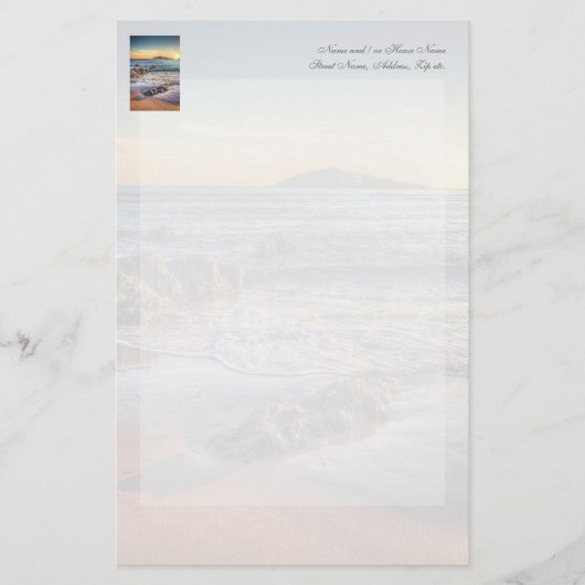 Burgh Island van Bantham bij Sundown... Briefpapier (Voorkant)