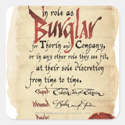 Burglar-contract Vierkante Sticker (Voorkant)