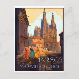Burgos-kathedraal, drie vrouw op straat briefkaart