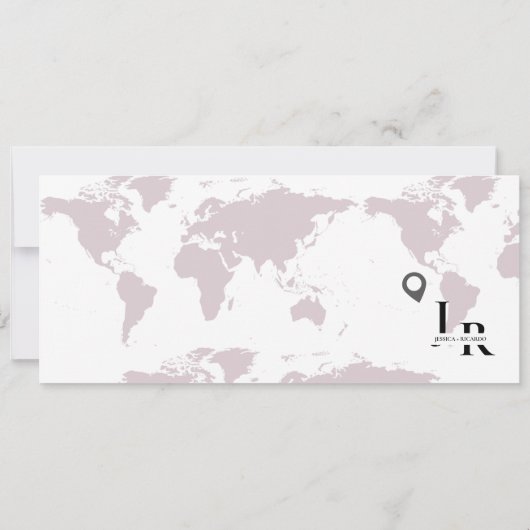 Burgund Boarding pass bruiloft opslaan van de datu Kaart (Achterkant)