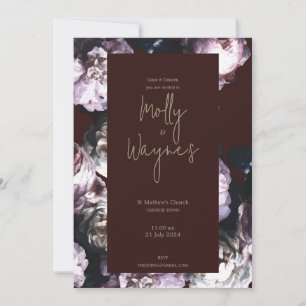 Burgundy aangepaste bloemen kaart
