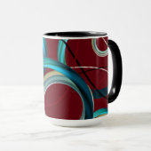 Burgundy Abstract Design Mok (Voorkant rechts)