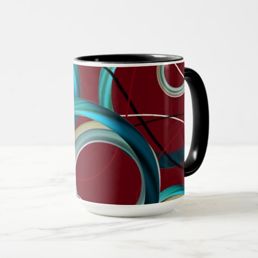Burgundy Abstract Design Mok (Voorkant rechts)