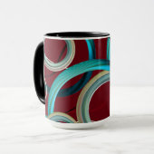 Burgundy Abstract Design Mok (Voorkant links)