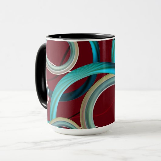 Burgundy Abstract Design Mok (Voorkant links)
