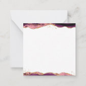 Burgundy Agate Geode Script Monogram Gold Glitter Notitiekaartje (Achterkant)