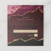 Burgundy Agate Gold Agate Wedding Table Place Card (Buitenkant ongevouwen)